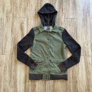 REI green hooded sweatshirt jacket Size S EUC